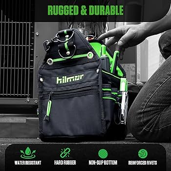Hilmor HT 1839078 HVAC Tool Bag with 27 Pockets, Key Clip, Tape