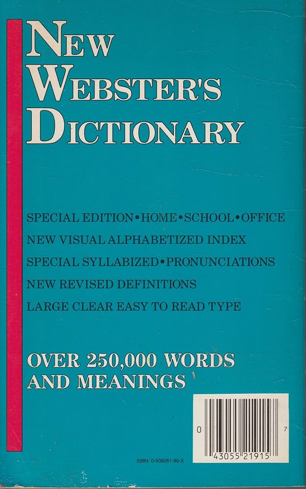 New Webster's Dictionary: 1989 Edition: R F (editor) Patterson