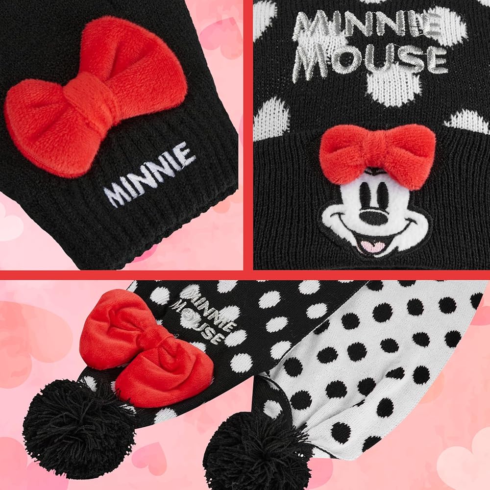 Amazon.co.jp: ディズニー ミニーマウス ガールズ スカーフ ビーニーと