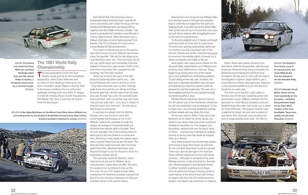 Audi Quattro Rally Car Enthusiasts' Manual: 1980 to 1987 (includes