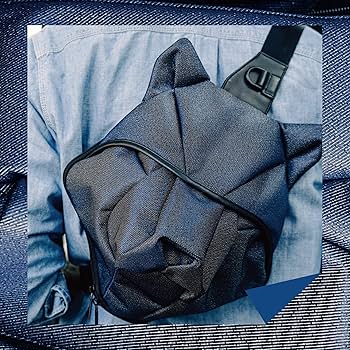 Amazon.co.jp: ORIBAGU折り紙バッグ＿ボディバッグ＿デニムオオカミ