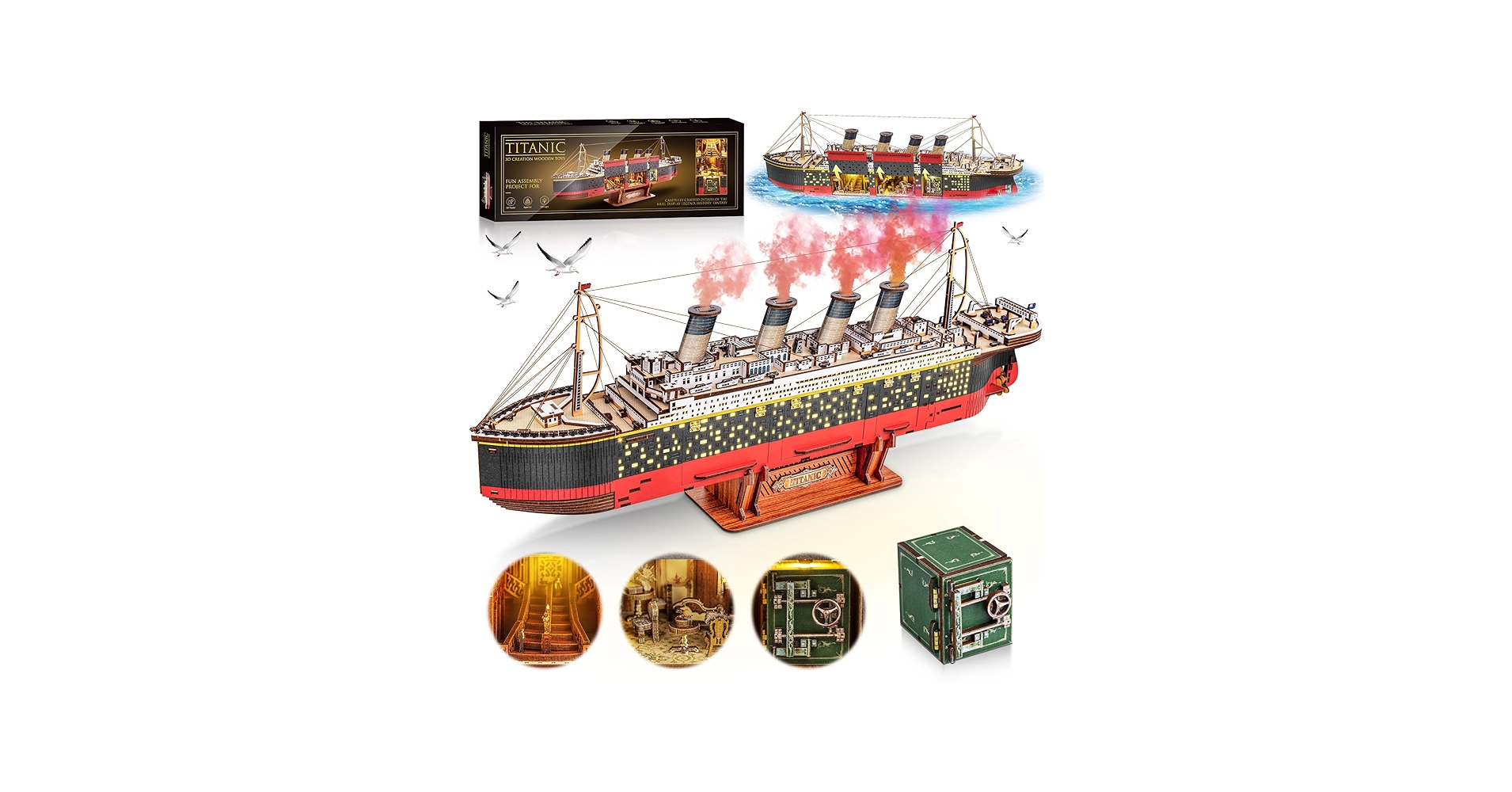 Amazon.com: Titanic 3D Wooden Puzzles for Adult with LED Light