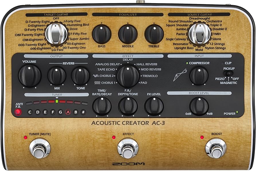 Amazon.com: Zoom AC-3 Acoustic Creator, Acoustic DI with Tone
