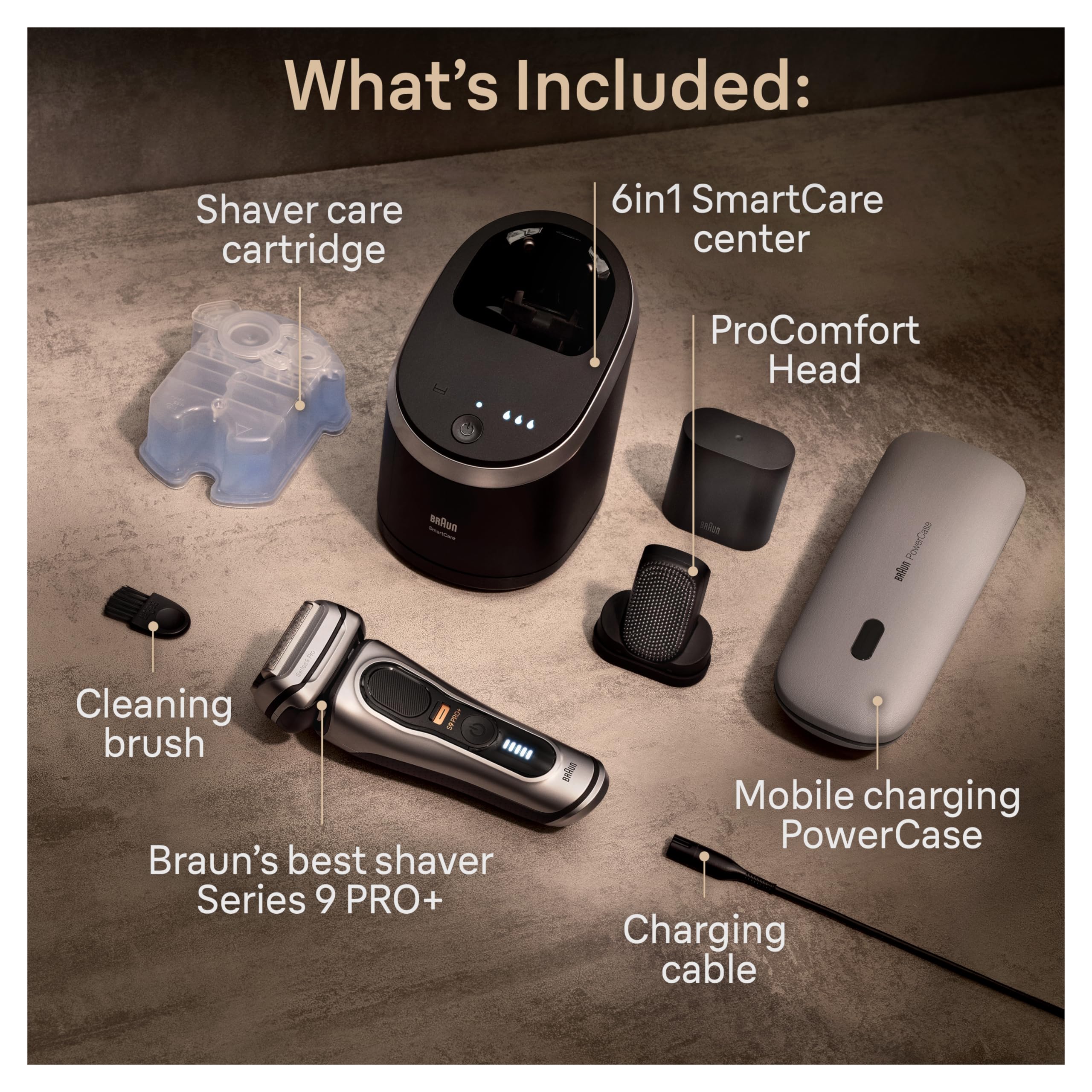 Braun Series 9 PRO+ Electric Shaver, Shaving Kit with 5 Pro Shave