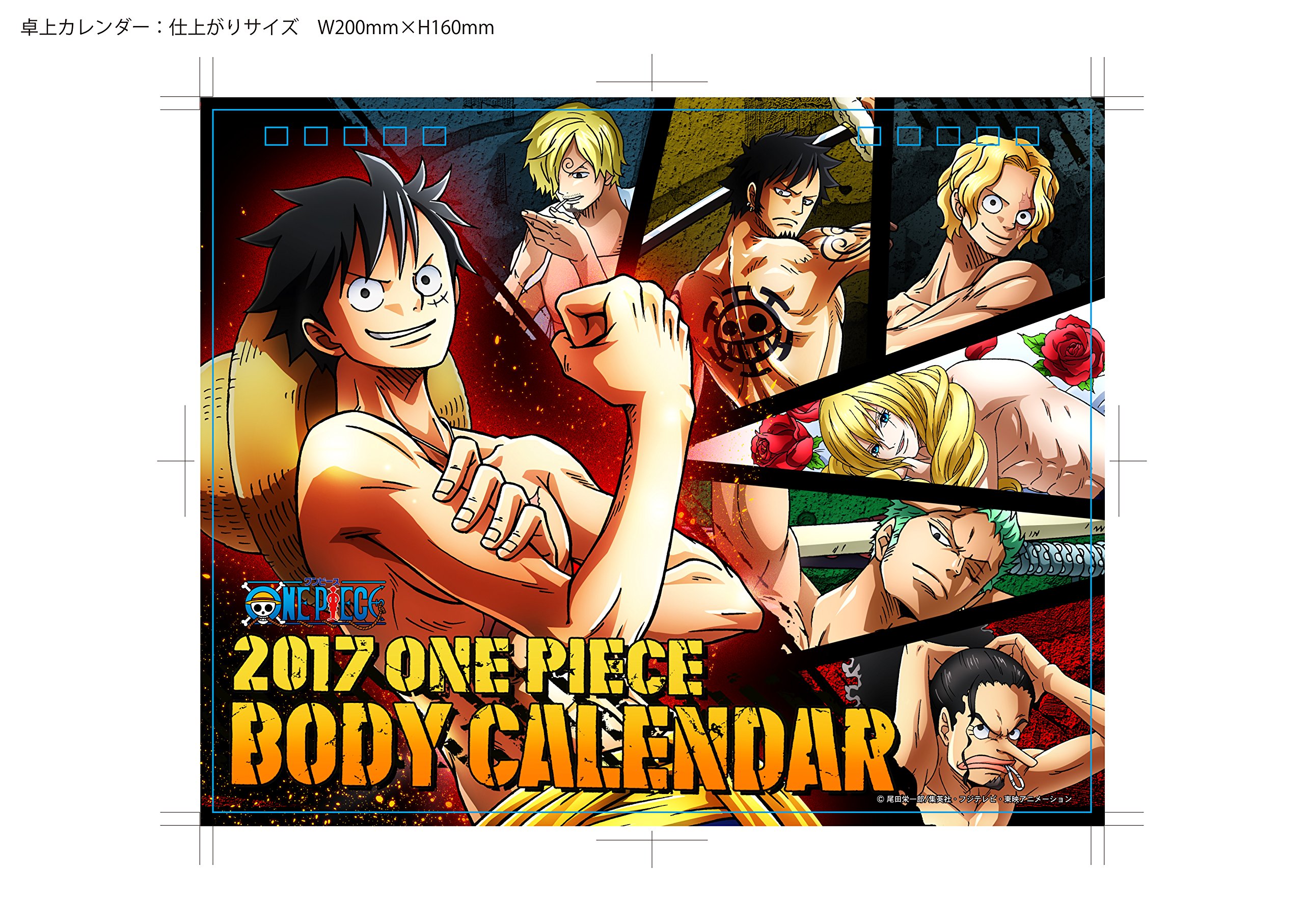 Amazon | ONE PIECE BODY CALENDAR 2017カレンダー 卓上 | カレンダー