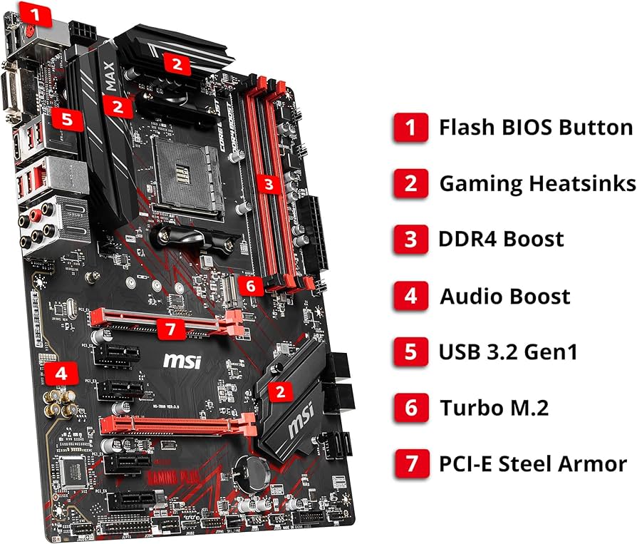 MSI B450 Gaming Plus MAX scheda Madre Presa AM4 ATX AMD B450
