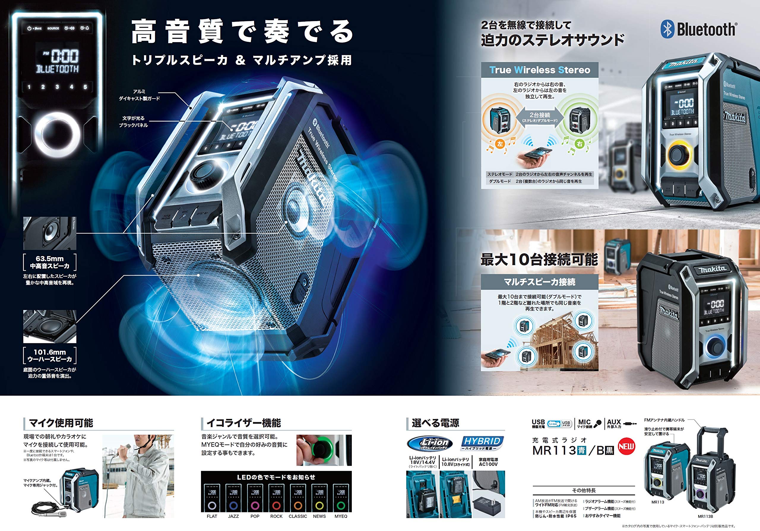 Amazon.co.jp: マキタ 充電式ラジオ 黒 10.8V/14.4V/18V対応 [本体のみ
