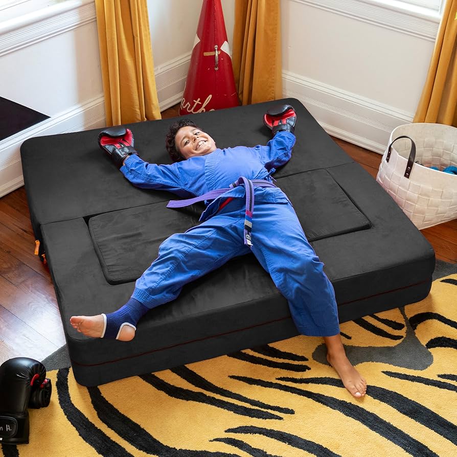 Amazon.com: Jaxx Zipline Kids Sofa & Large Ottoman, 3 in 1 Fold