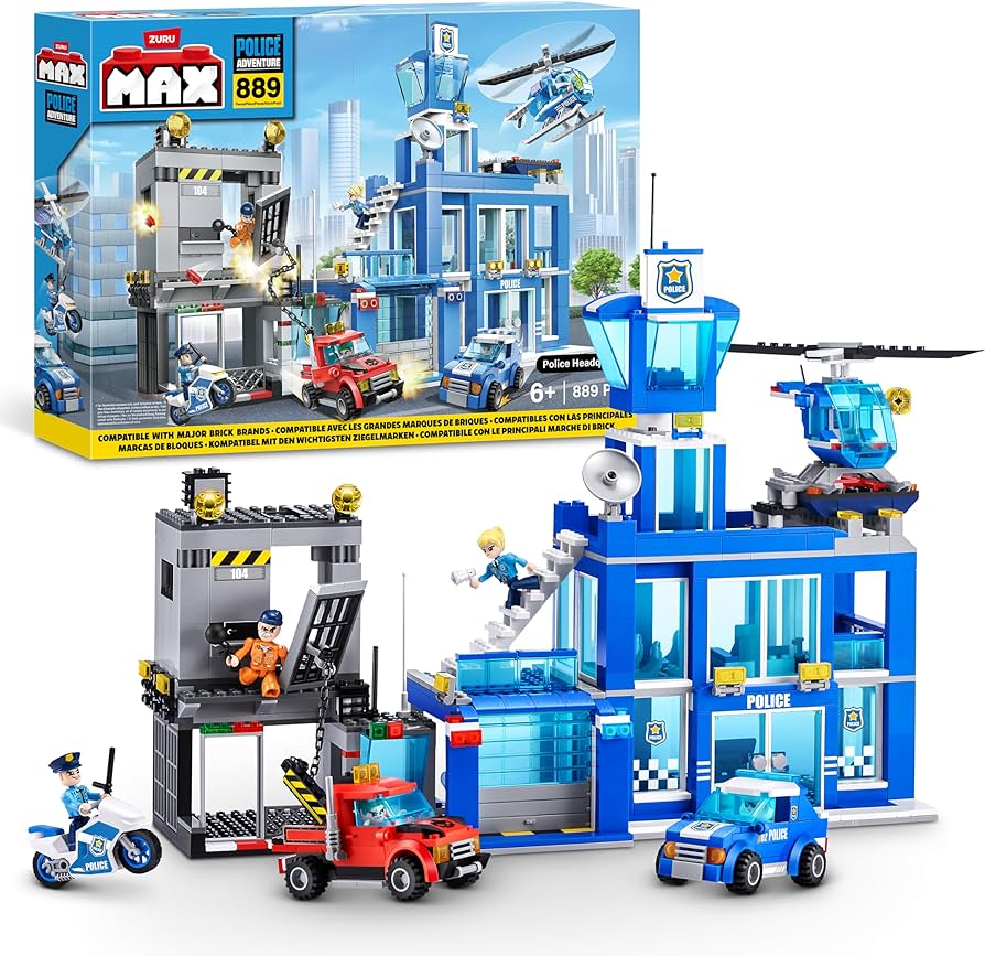 Amazon.com: MAX Adventure Police Headquarters Playset (889 pieces