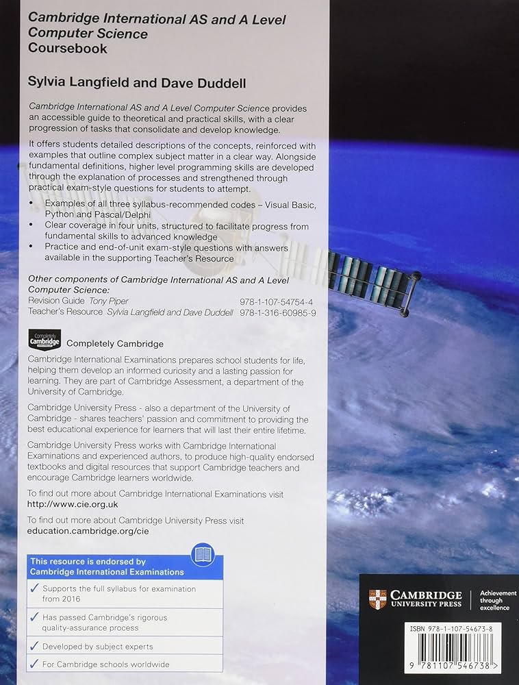Cambridge International AS and A Level Computer Science Coursebook