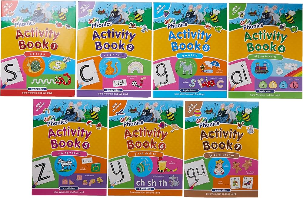 Jolly Phonics Activity Book Set: In Print Letters (1-7): Wernham