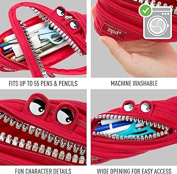 Amazon | Zipit ペンケース グリルズモンスターポーチ リッチ レッド