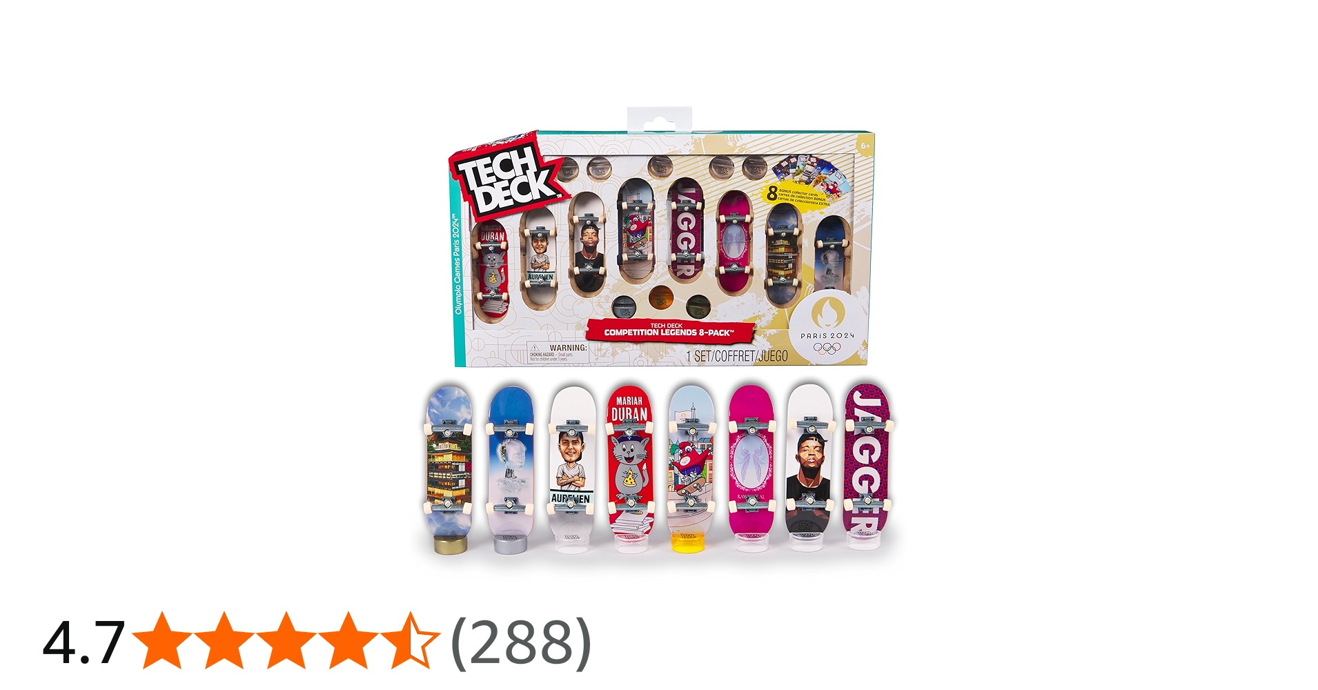 Amazon | Tech Deck Toy Skateboard 96 mm Olympic Board 8PK