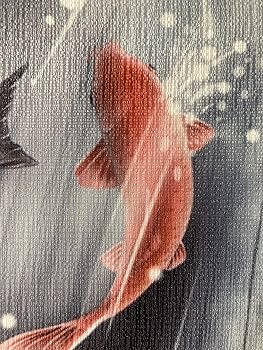 Amazon.co.jp: アートパネル（ファブリックパネル） 鯉の滝登り アート