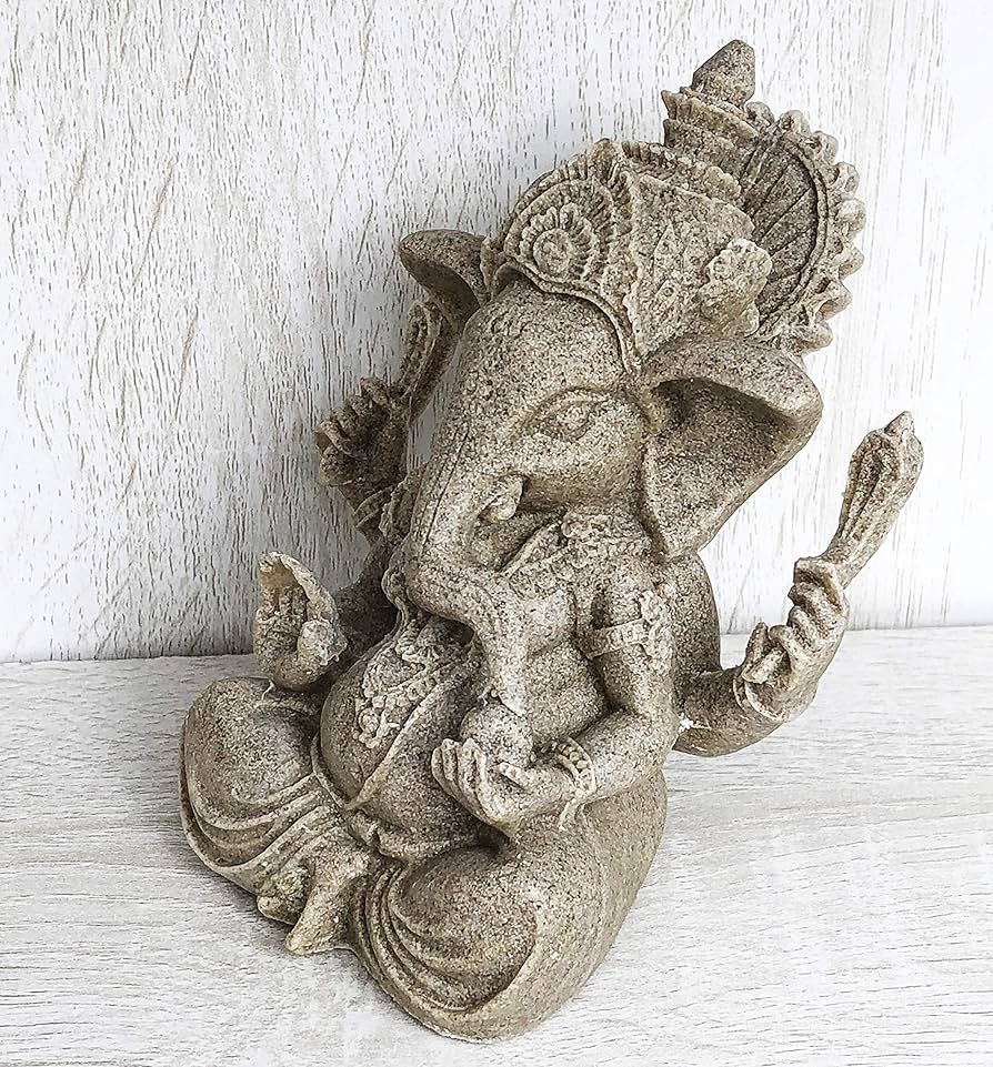 Amazon.co.jp: ガネーシャ 置物 インドの神様 ゾウ アジアン雑貨 夢を