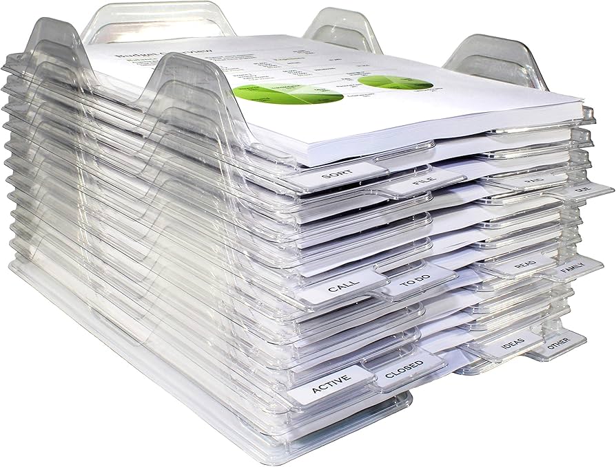 Amazon.com: EZSTAX File Organizers - Letter Size, Stackable Trays