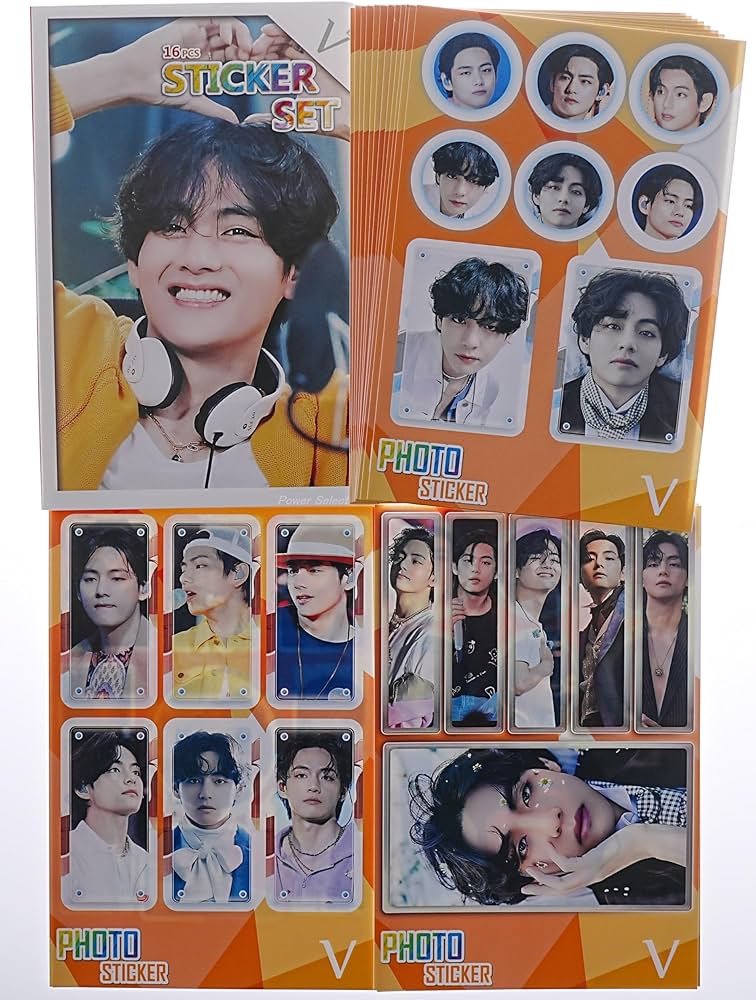 Amazon.co.jp: V テテ グッズ【ステッカーセット 87枚入】 フォト