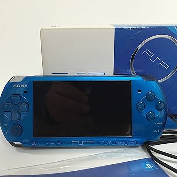PSP-3000 ブルー 裏蓋無しジンオウガ ストラップ、メモリースティック