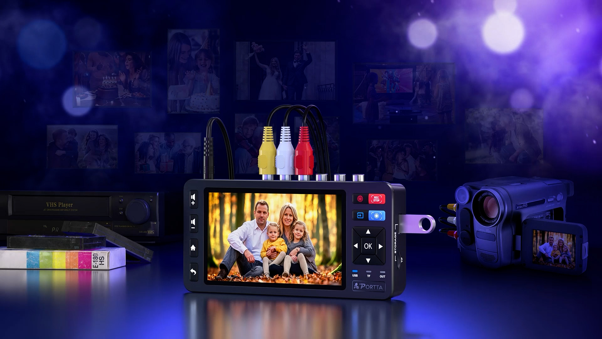 Amazon.co.jp: Portta VD22P VHS デジタル化 5インチHDスクリーン搭載