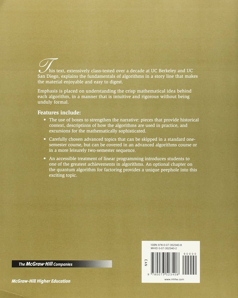 Algorithms: Dasgupta, Sanjoy, Papadimitriou, Christos H., Vazirani