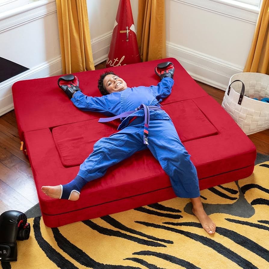 Amazon.com: Jaxx Zipline Kids Sofa & Large Ottoman, 3 in 1 Fold