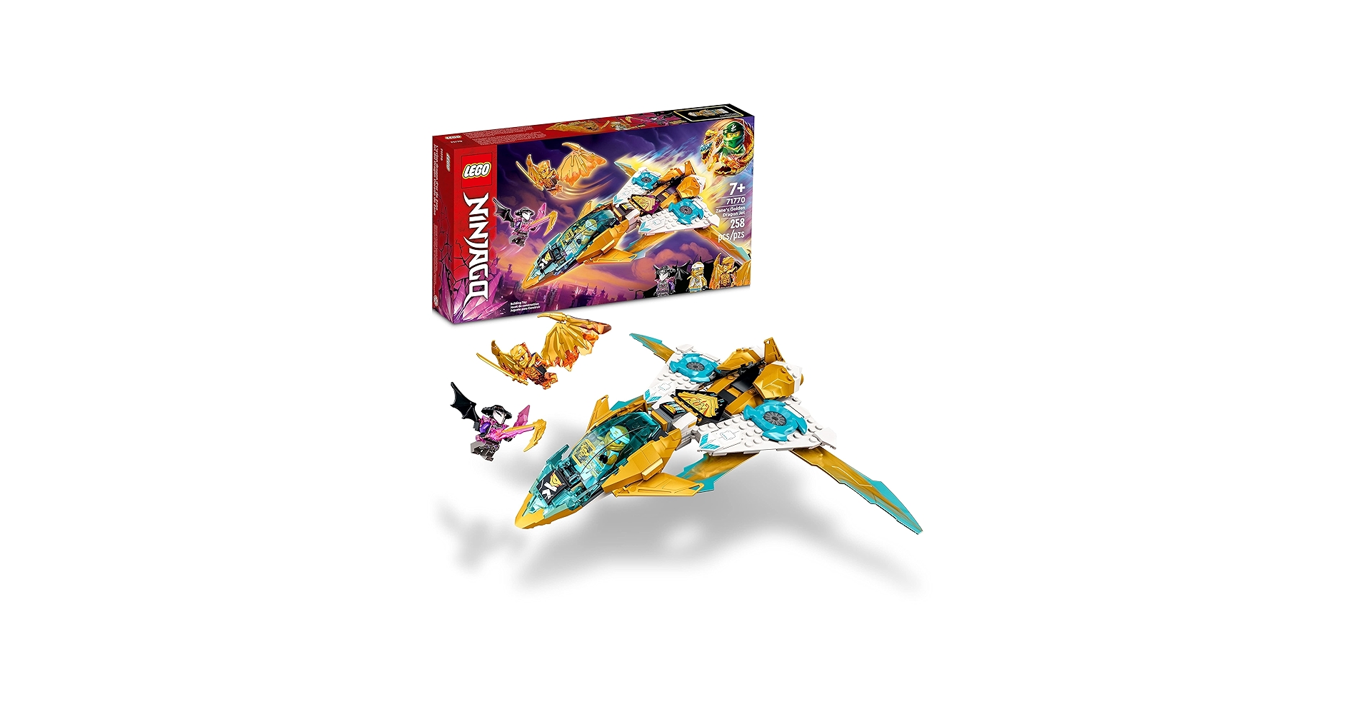 Amazon.com: LEGO NINJAGO Zane's Golden Dragon Jet, 71770 Toy Plane