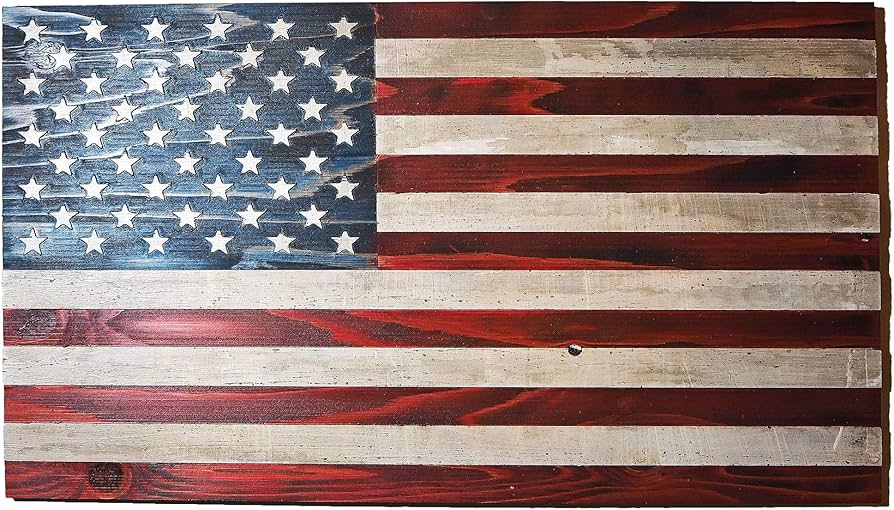 Amazon.co.jp: ビンテージ木製看板 アメリカ国旗 特大70cm星条旗