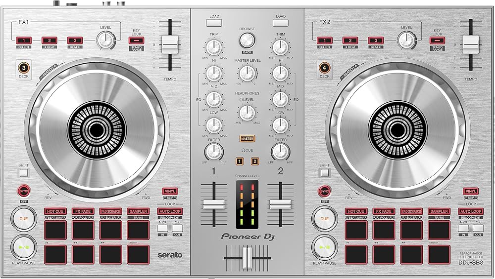 Pioneer DJ Controlador de DJ, prata (DDJ-SB3-S) : Amazon.com.br