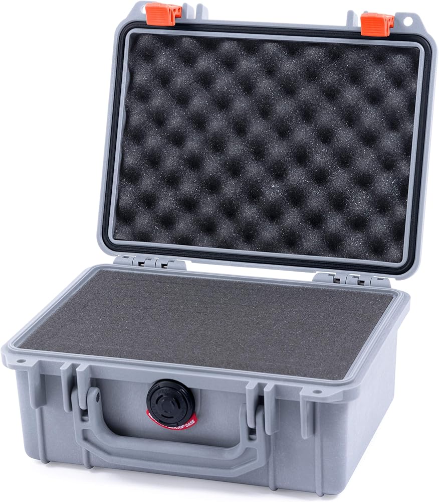 Amazon.co.jp: Pelican 1150 ケース、シルバーとオレンジラッチ