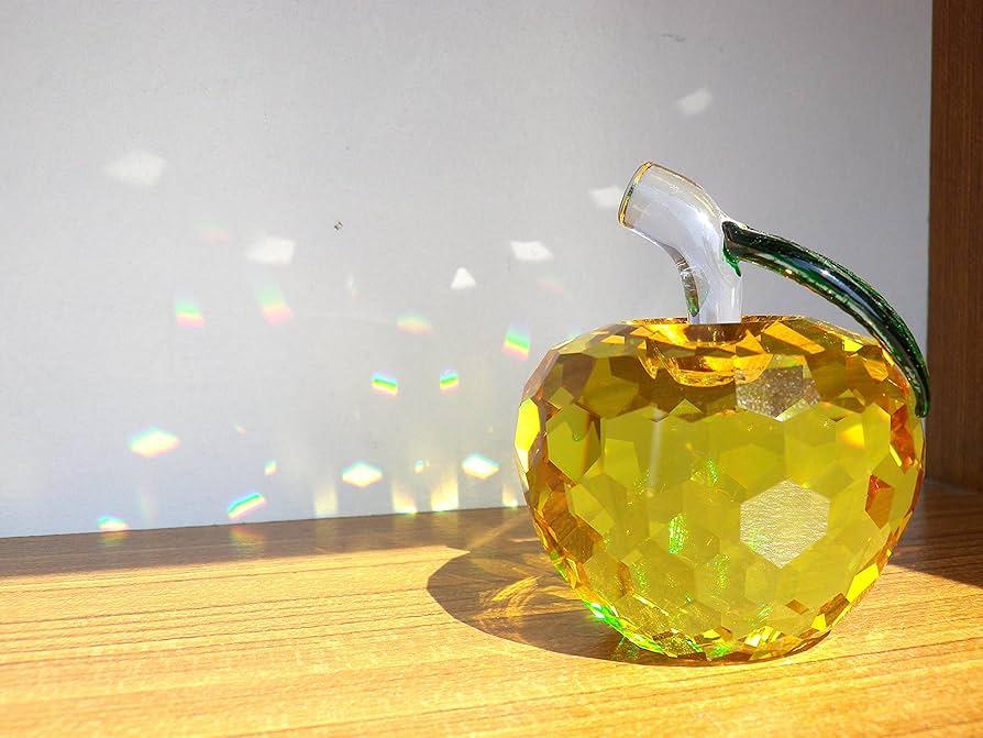 Amazon.co.jp: [KKD] クリスタル ガラス 林檎 りんご 置物 アップル