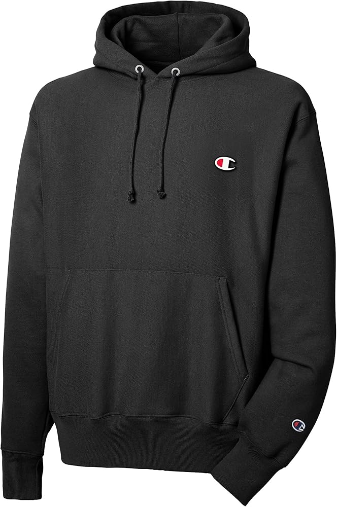 Champion Life Men's Reverse Weave Pullover Hoodie, Black/Left