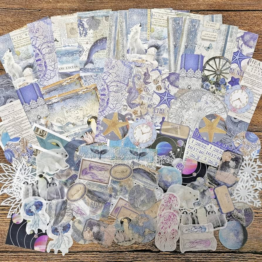 Amazon.co.jp: コラージュ 素材 シール 詰め合わせ フレークシール Ta