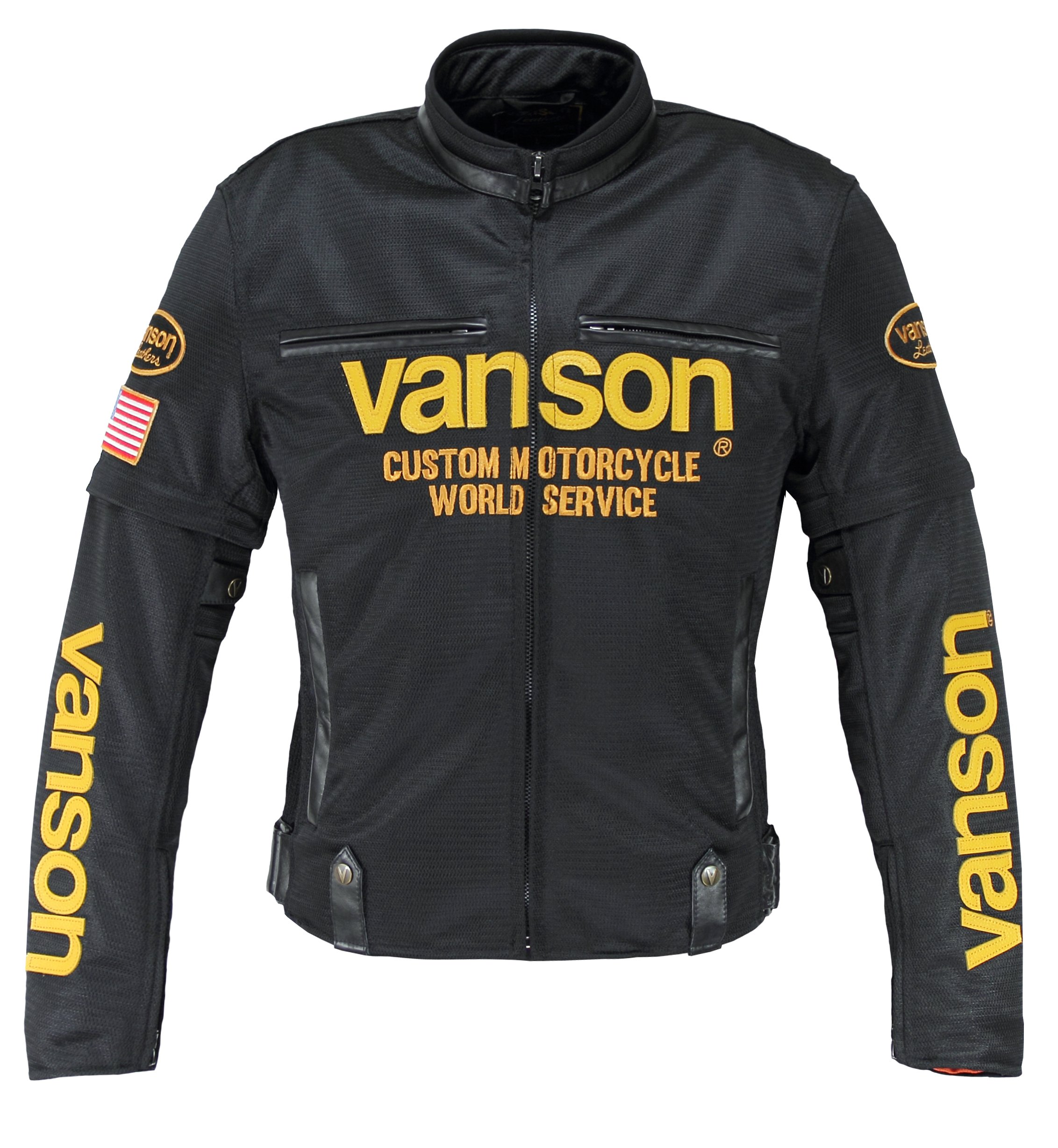 Amazon | VANSON(バンソン) メッシュジャケット BLACK/YELLOW XL