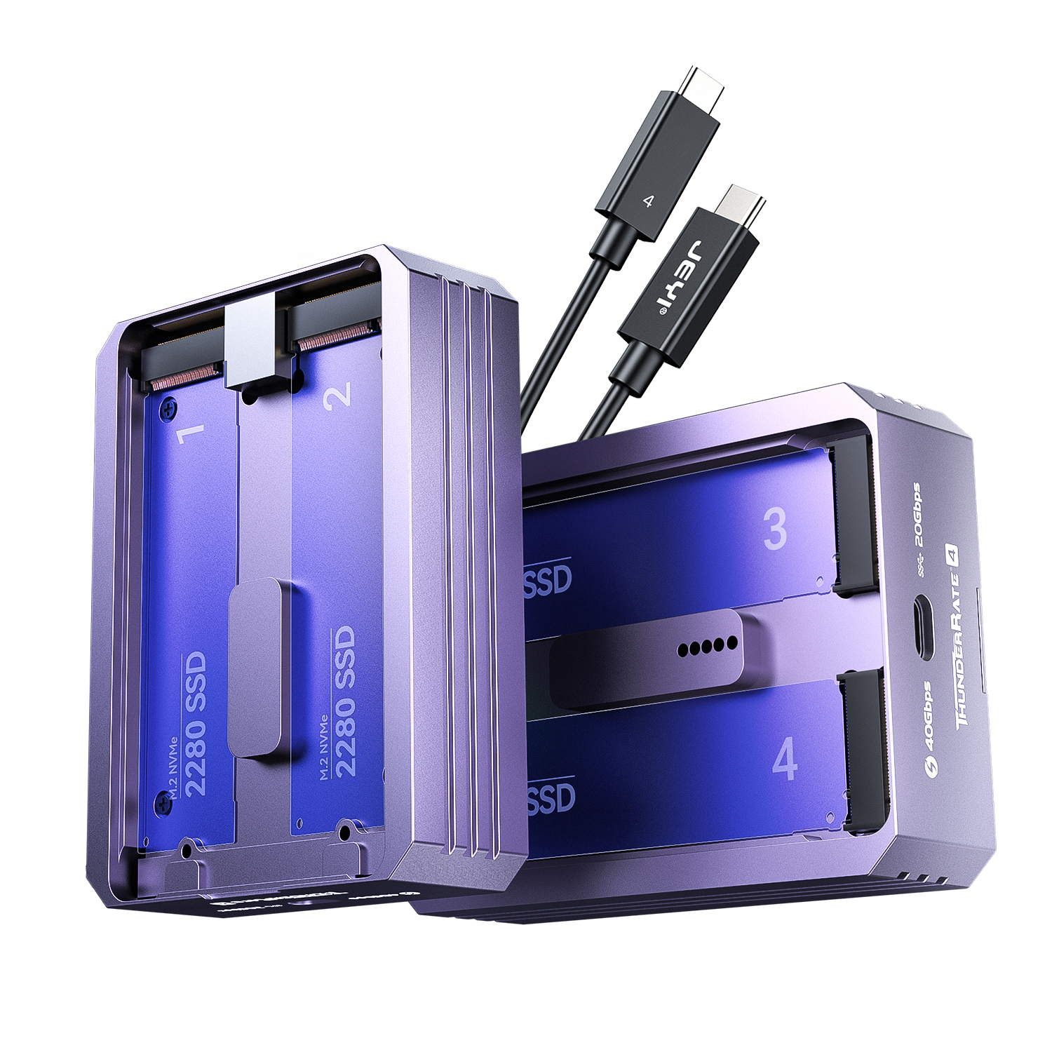 Amazon.com: JEYI Quad 2280 Nvme Enclosure, 4-Bay Enclosure, USB4