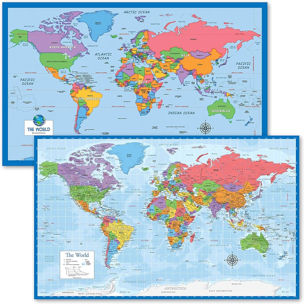 Amazon | 子供用世界地図 ブルーオーシャン世界地図 ラミネート加工 18