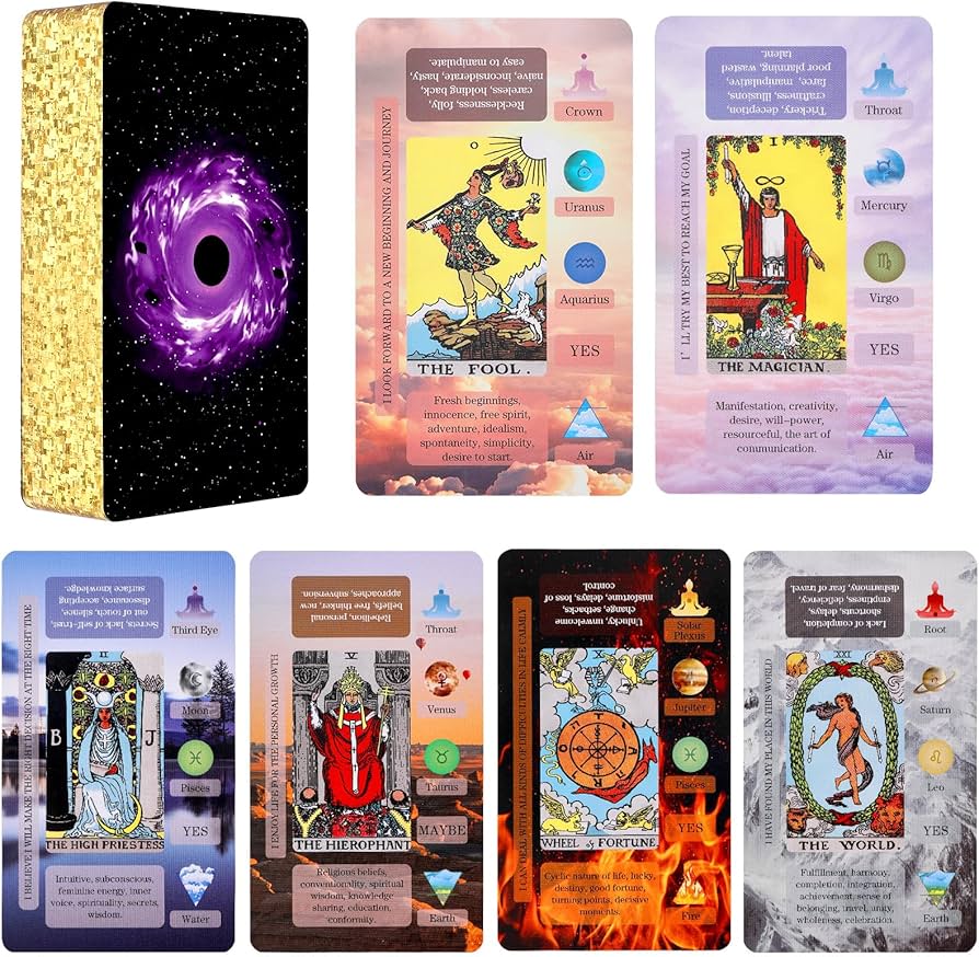 Amazon.com: XSYLOHXL Tarot Cards with Meanings on Them for