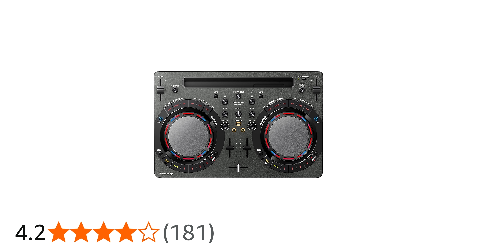 Pioneer DJ DDJ-WeGO4-K - Portable DJ Controller - iOS compatible