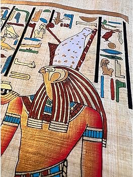 Amazon.co.jp: パピルスアート、ホルス神への捧げ、古代エジプトの
