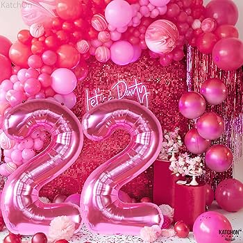 Amazon | KatchOn 22 バルーンナンバー ホットピンク - 40インチ | 22
