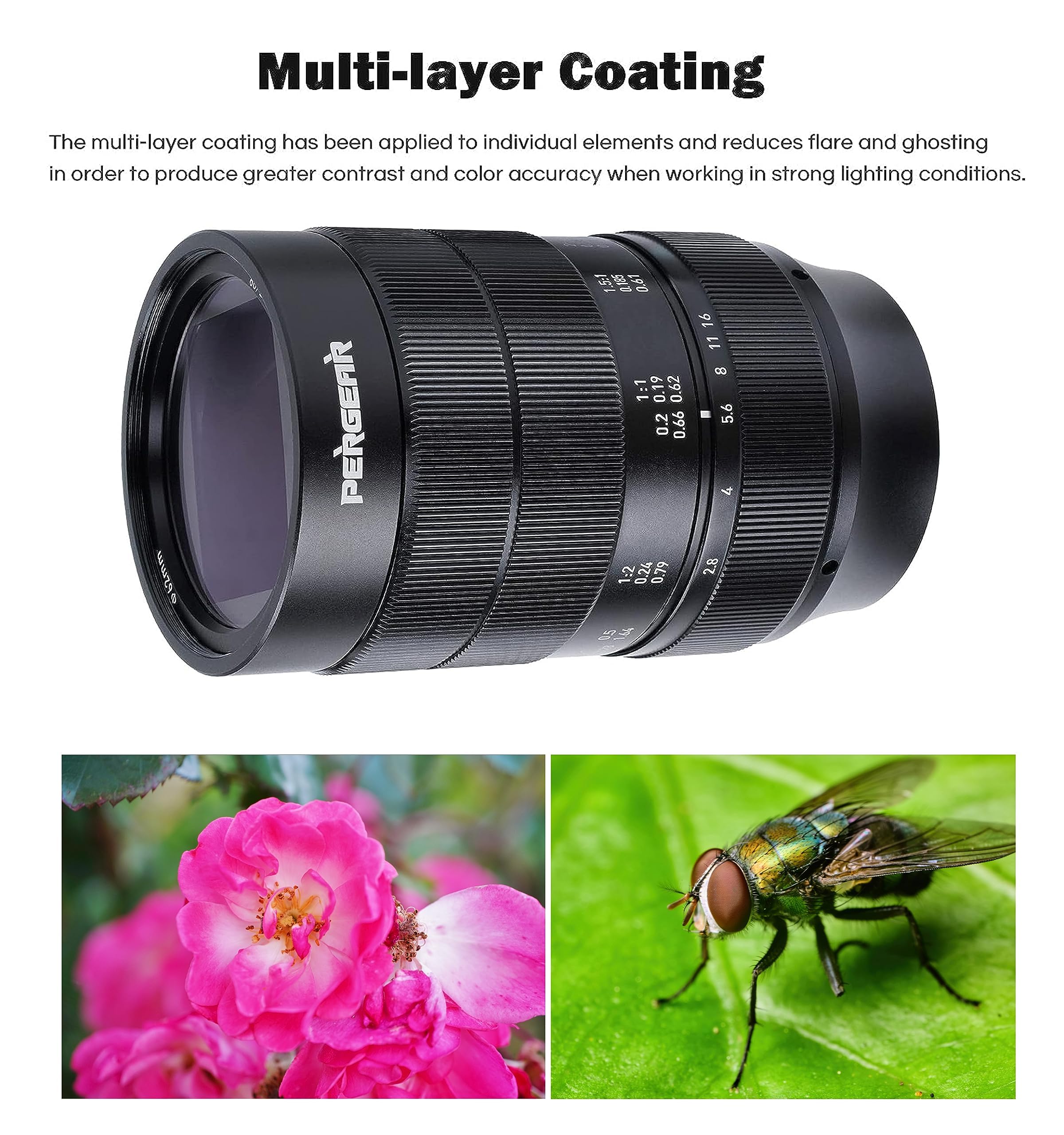 Amazon.com : PERGEAR 60mm F2.8 II Ultra-Macro Lens with 2X