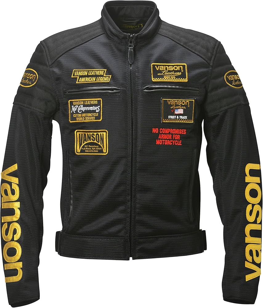 Amazon | VANSON(バンソン) ライダースメッシュジャケット BLACK