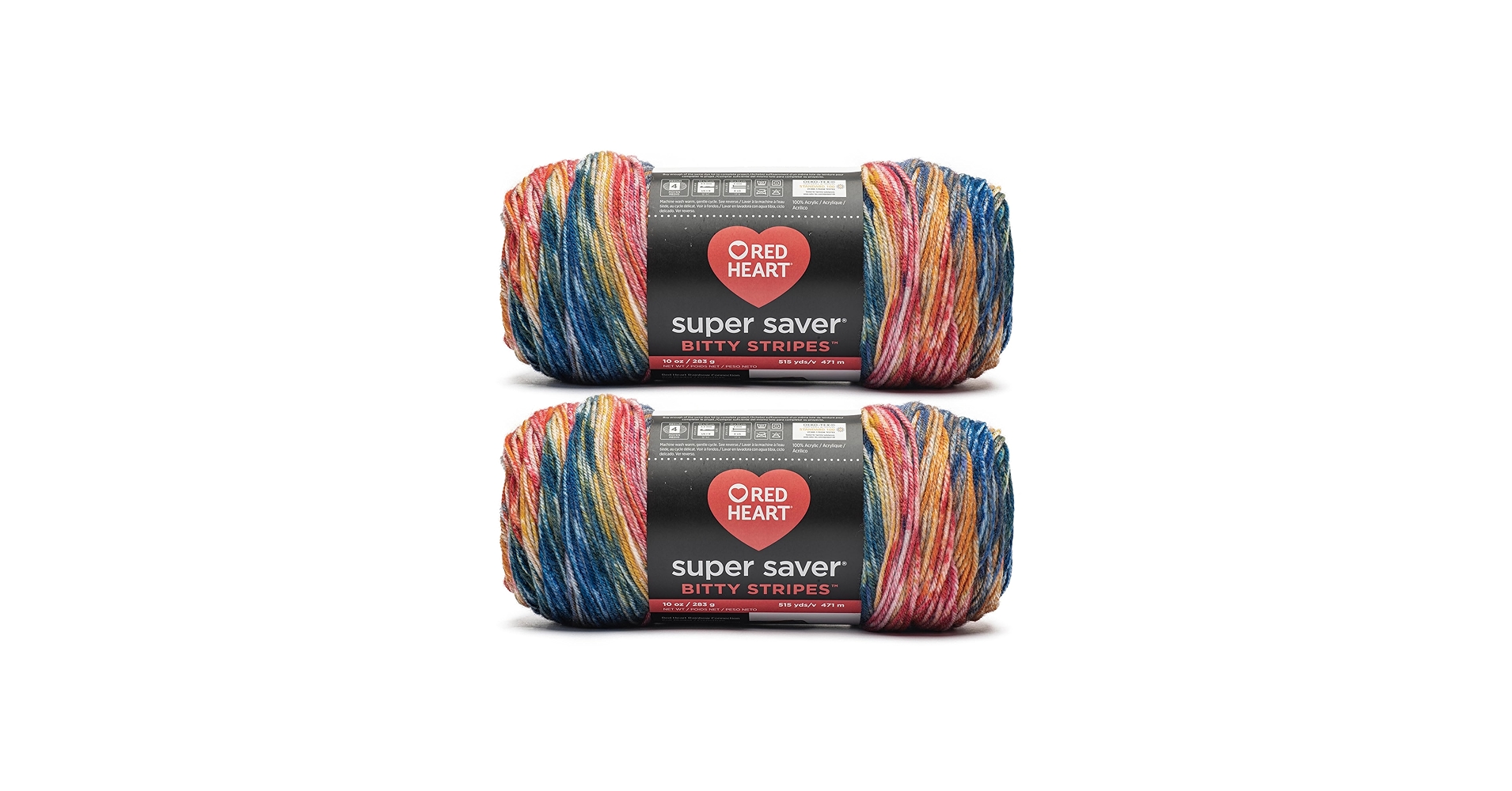 Amazon.com: Red Heart Super Saver Bitty Stripes Sunset Beach Yarn