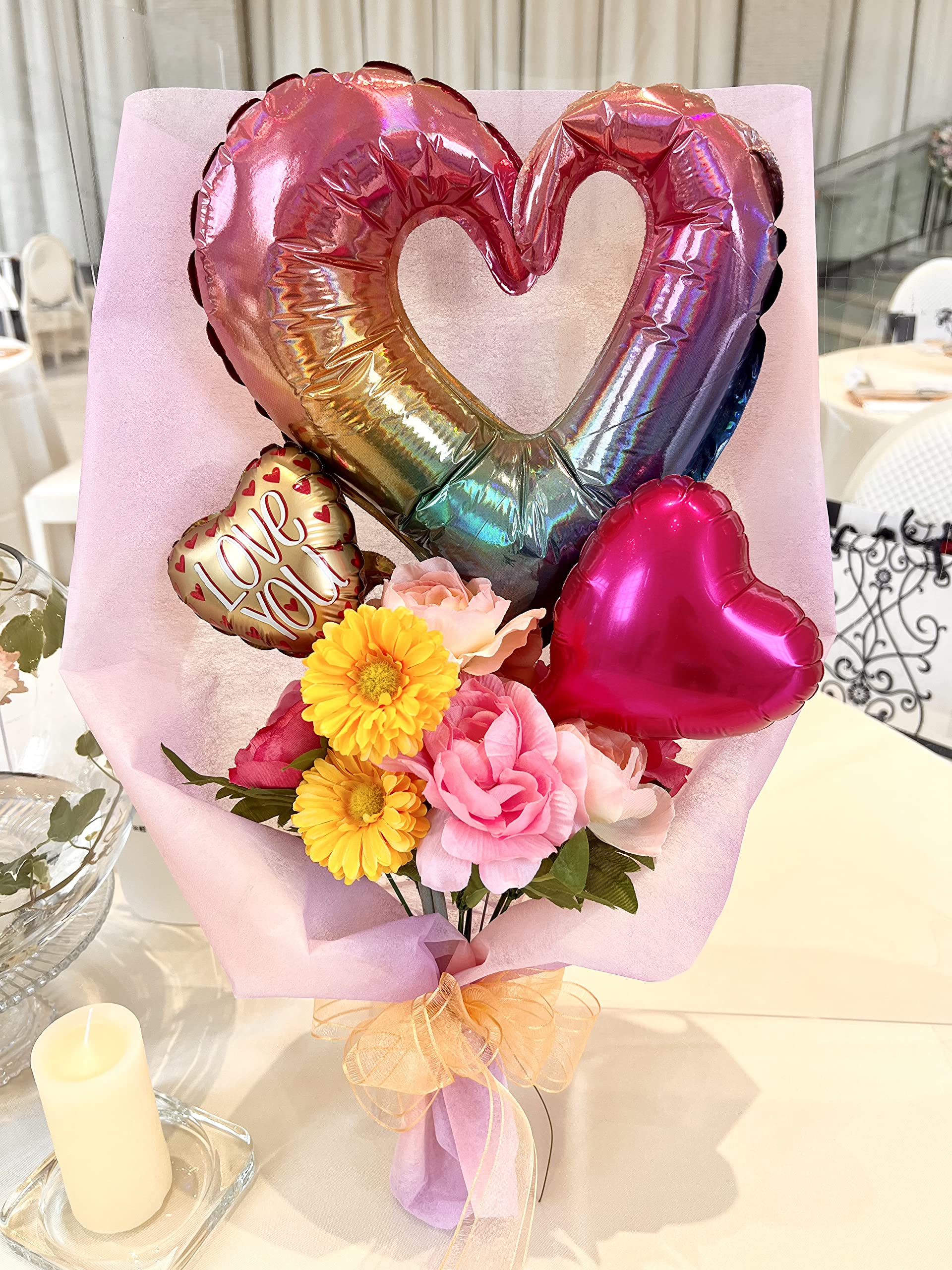 Amazon｜バルーンブーケ 誕生日 アート ブーケ フラワー 花束 ハピネス