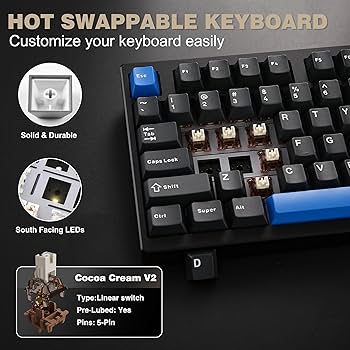 Amazon | YUNZII AL75 75% ゲーミングキーボード フルアルミCNC ホット