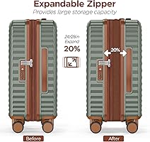 Amazon.com | SHOWKOO Luggage Sets 3 Piece Hardside Expandable