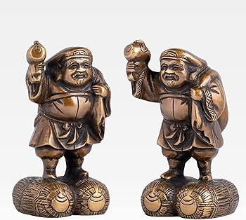 Amazon｜吉兆七福神 大黒天（銅製/上味色）仏師：旭峰 原型＿仏像 置物
