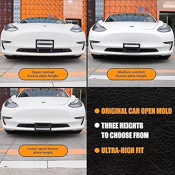 Amazon.co.jp: ドリル不要 ナンバープレートホルダー テスラモデル3用