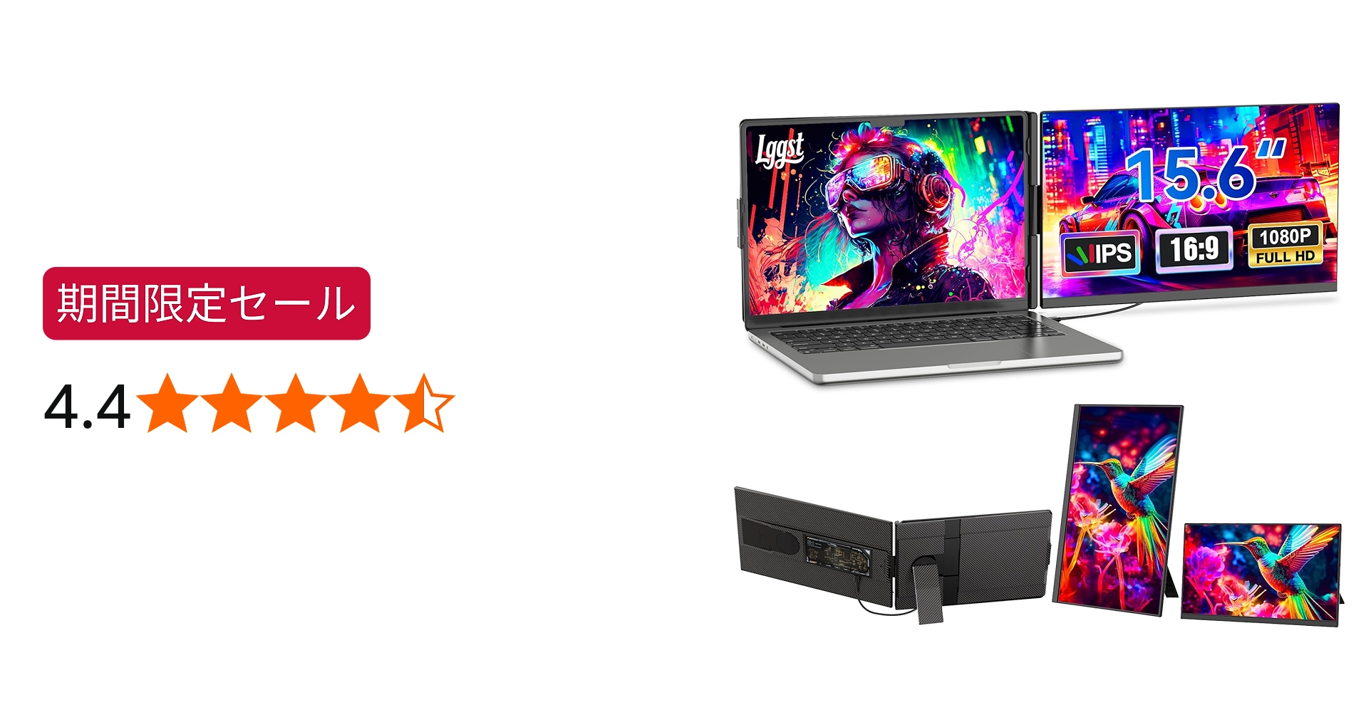 Amazon.co.jp: 【2025新型】デュアルモバイルモニター 15.6インチ FHD