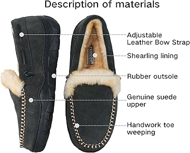 Amazon.com | PEDOQU Men's Moccasin Slippers Genuine Suede Uppers