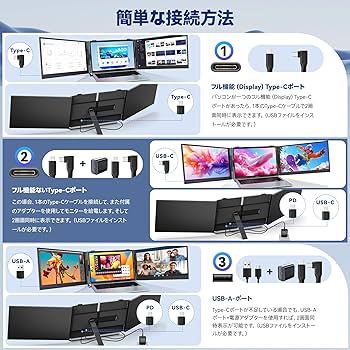 Amazon.co.jp: 14インチ ディアルモバイルモニター【超薄型・1kg】 2